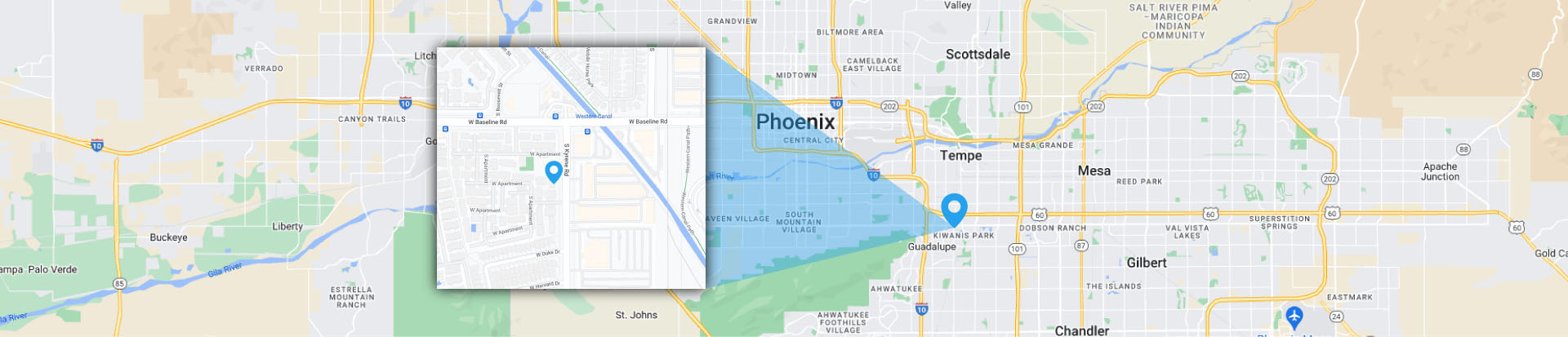 Map Showing Our Custom Pool Building Company's Location