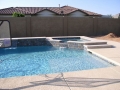 Custom waterfall spa with tile backsplash in Mesa — True Blue Pools (27)