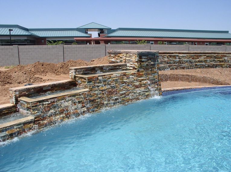 Custom alternate Mesa pool water features