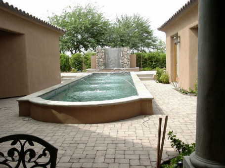 Custom Raised Pool with Waterfeatures