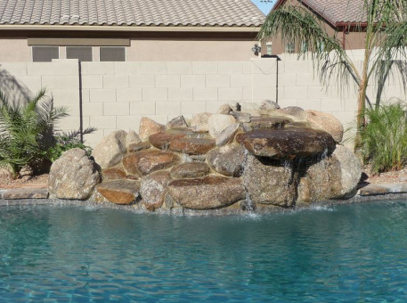 Custom Pool Remodel with Rock Element