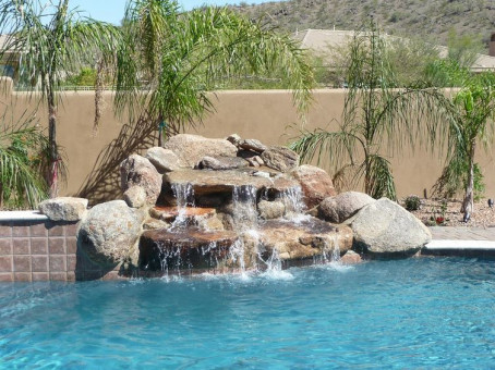 Pool Waterfall Custom Remodel, Mesa