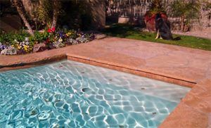 flagstone stone around custom pool
