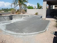 pool building decking